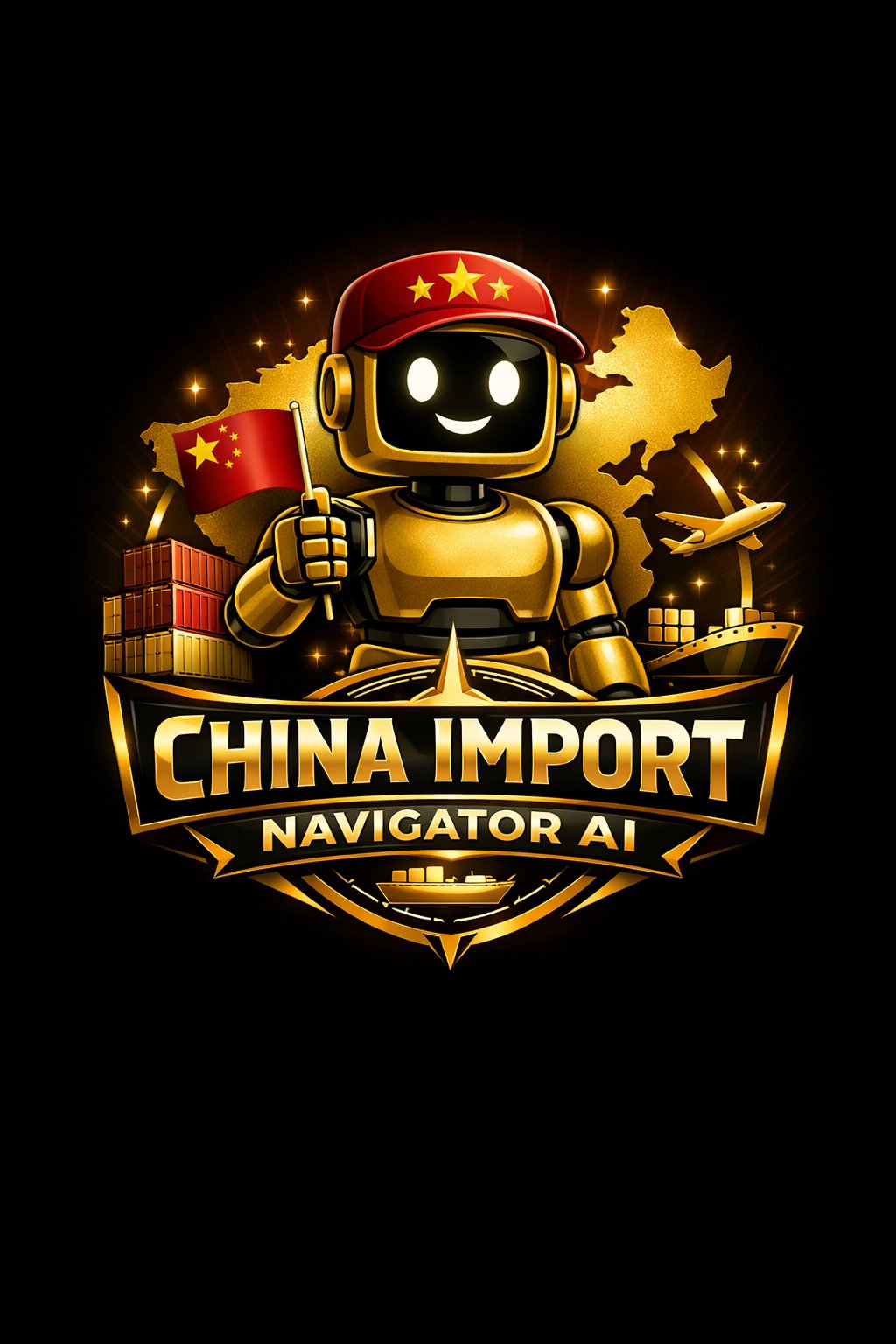 China Import Navigator AI tool logo, UK Alibaba importing helper